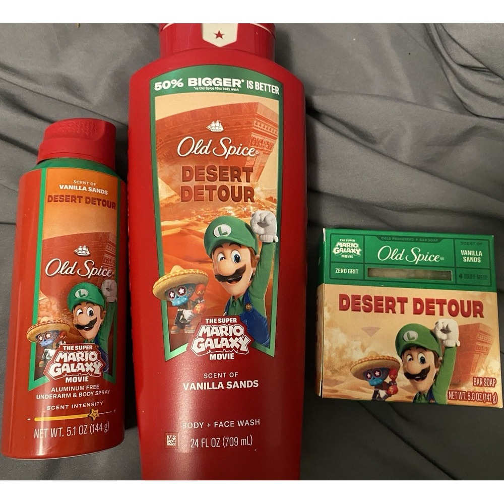 Old Spice Desert Detour Vanilla Sands Bath Set Super Mario Galaxy Movie